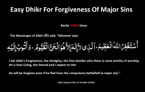 Easy Dhikr for Major Sins Forgiveness